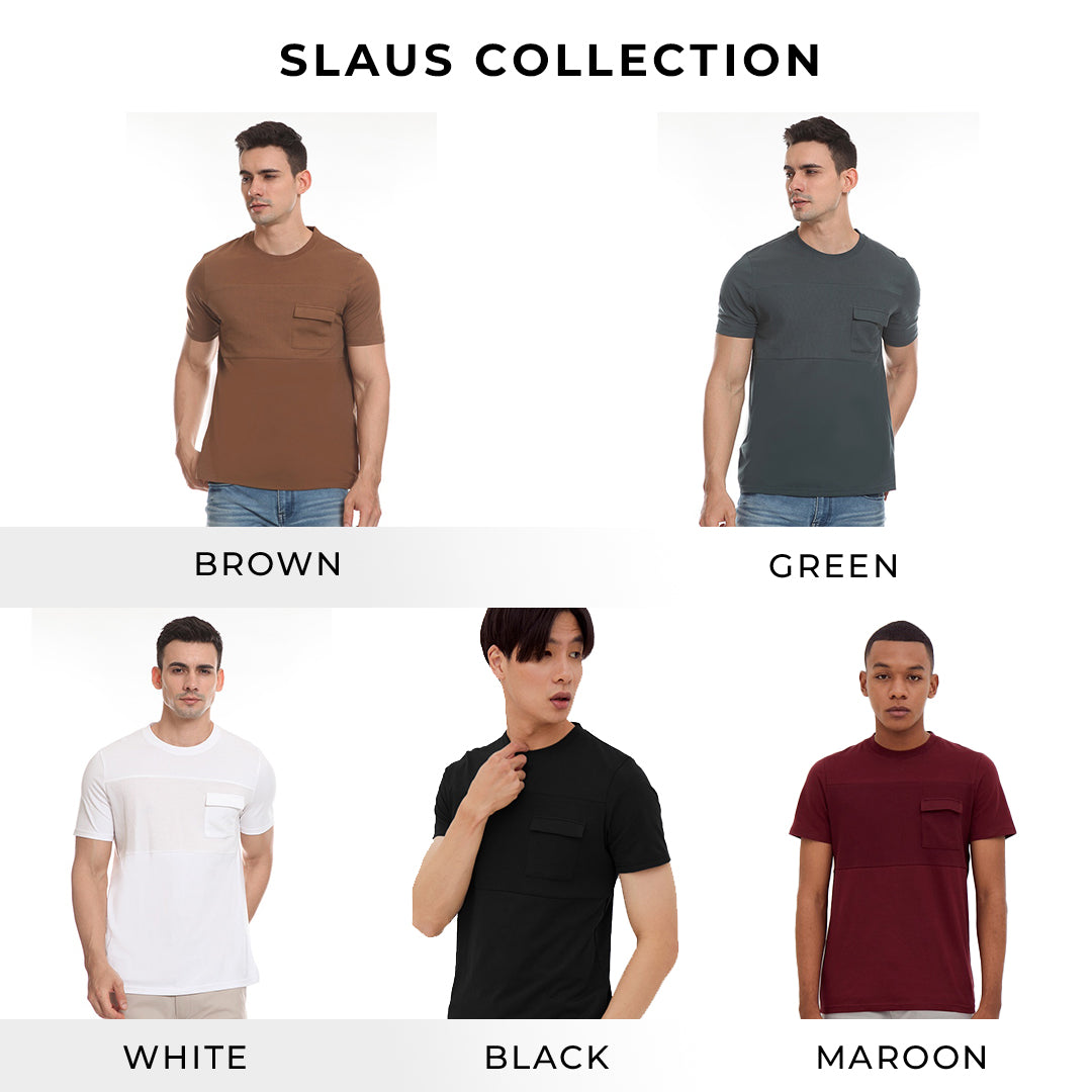 Men's Top by MOC T-Shirt Polos Slim Fit Pendek SLAUS Best Seller