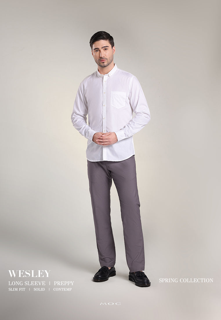 MOC Kemeja Lengan Panjang Pria WESLEY - White