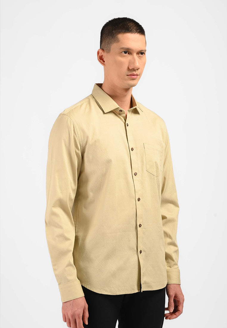 MOC Kemeja Lengan Panjang Pria CEDERIC-KHAKI