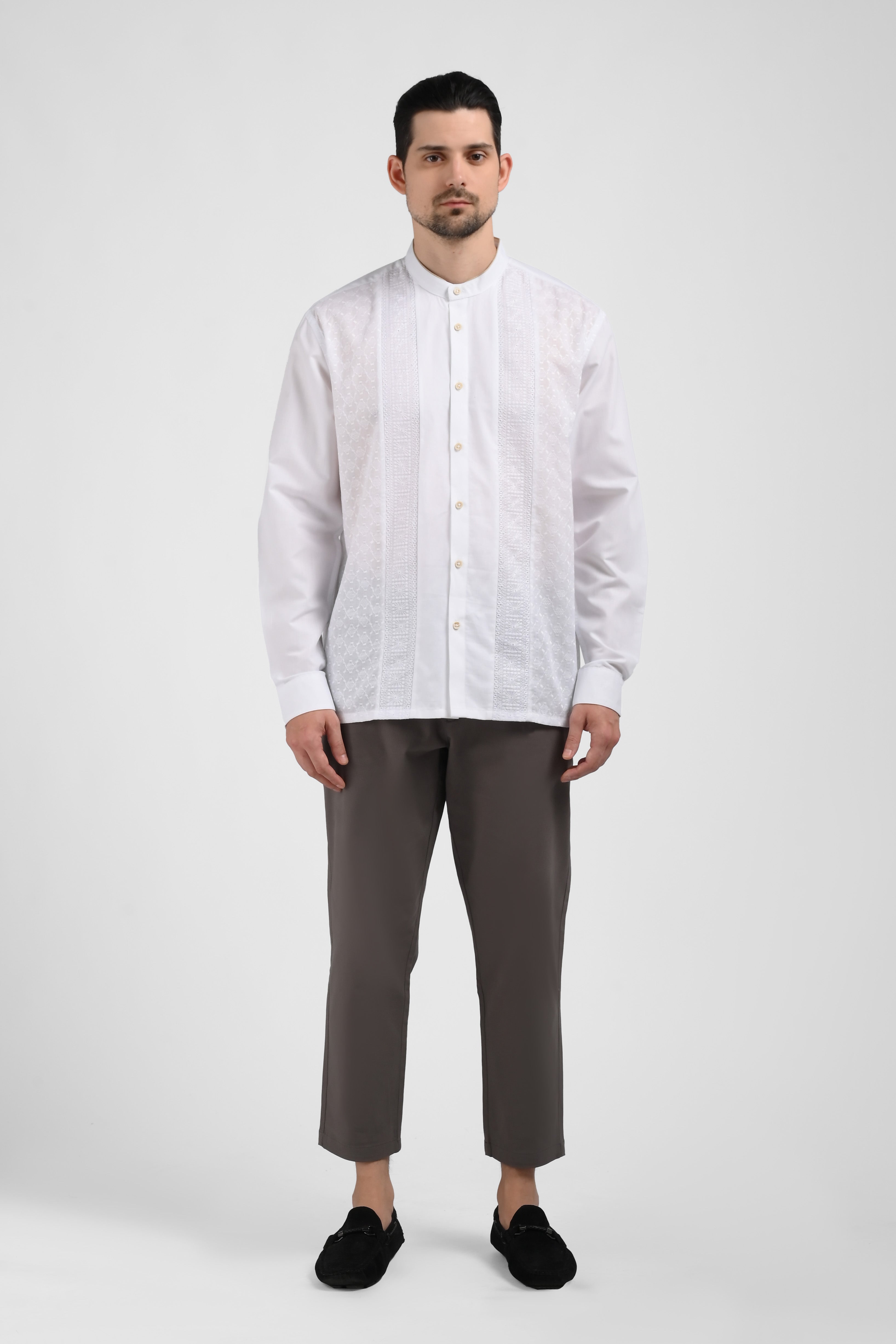 MOC Kemeja Koko Lengan Panjang Pria STANNIS-WHITE