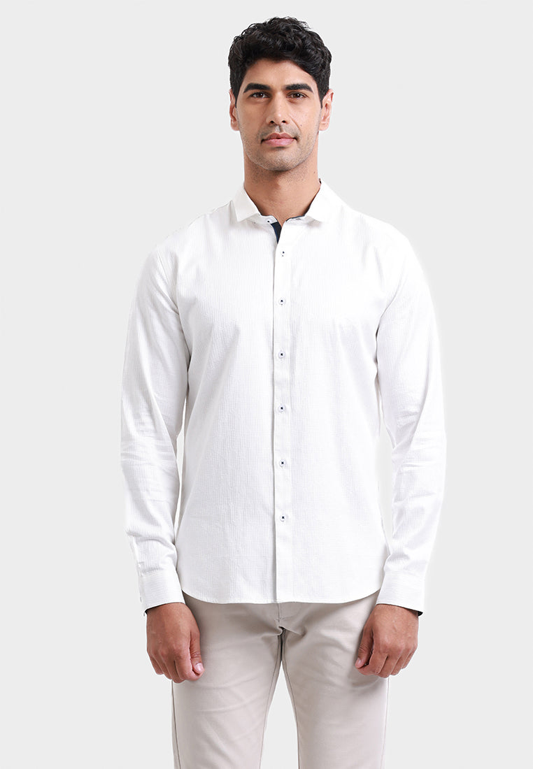 MOC - Kemeja Polos Pria Lengan Panjang Fargo - White