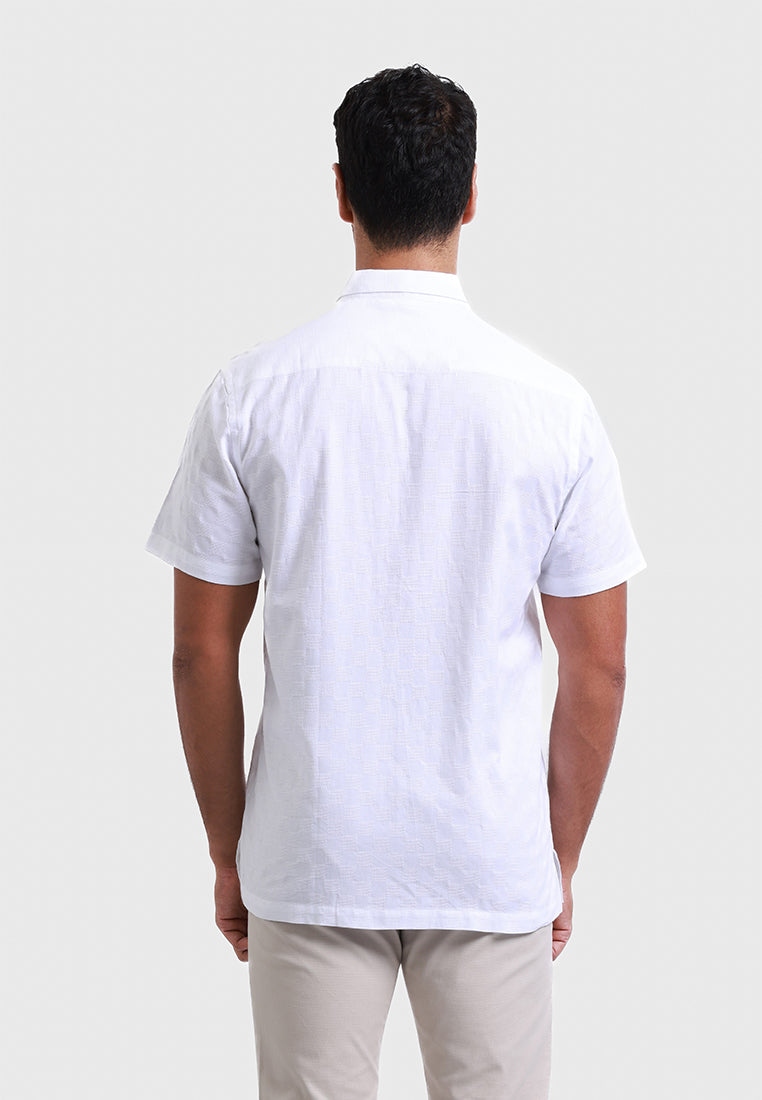 MOC - Kemeja Polos Pria Lengan Pendek Tenere - White