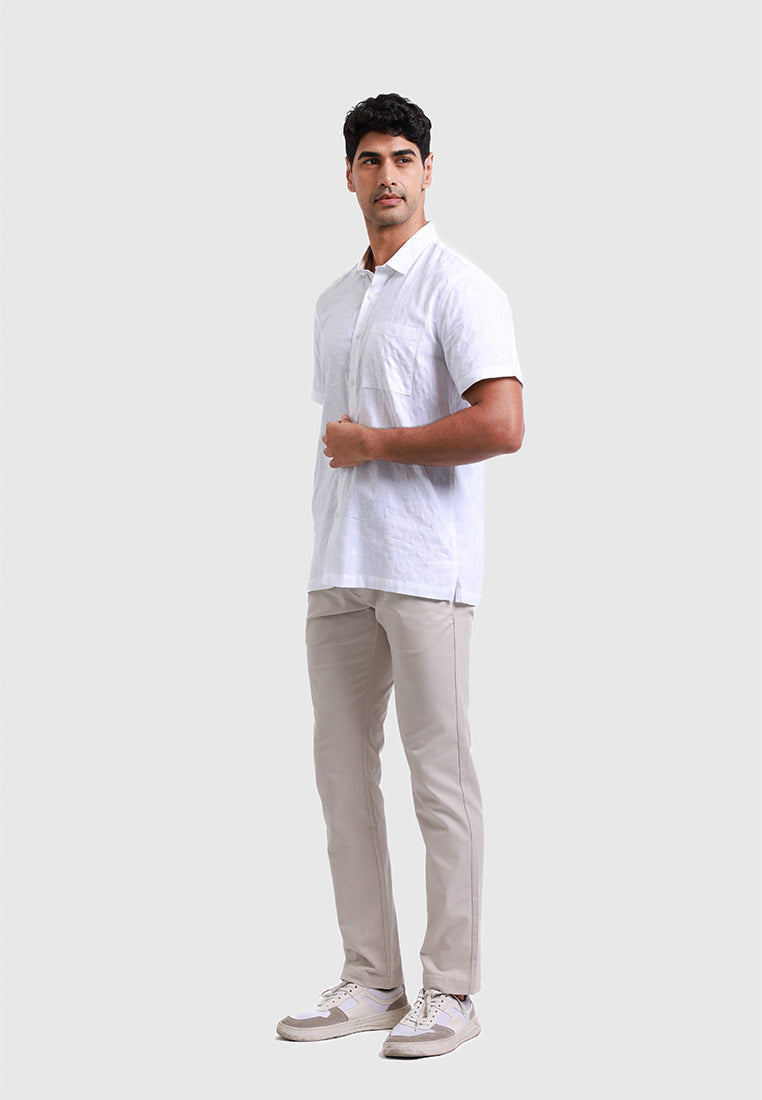 MOC - Kemeja Polos Pria Lengan Pendek Tenere - White