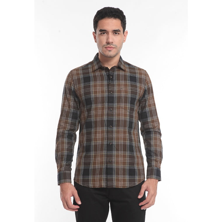 Men's Top By MOC Kemeja Pria Flannel Panjang Slim Fit Scotlio Best Seller