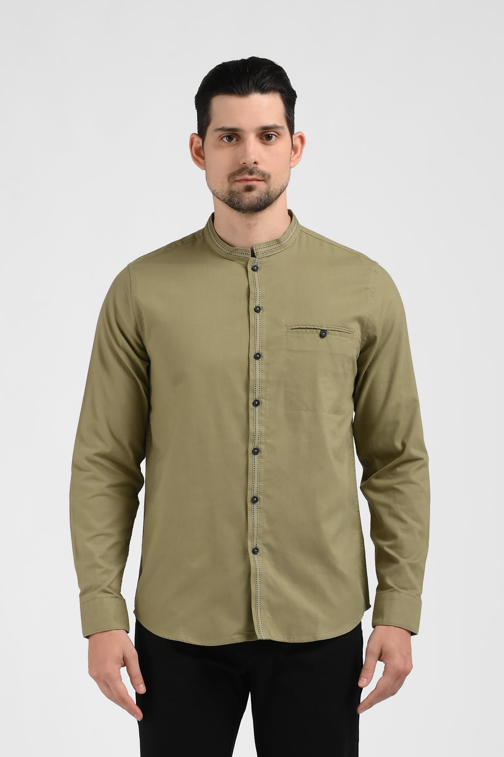 MOC Kemeja Shanghai Lengan Panjang Pria HADAR-OLIVE