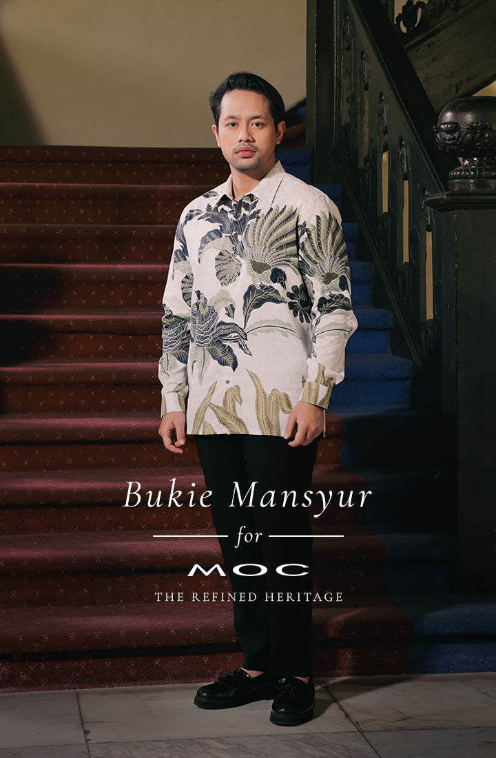 MOC Kemeja Batik Lengan Panjang Pria Wayan - White