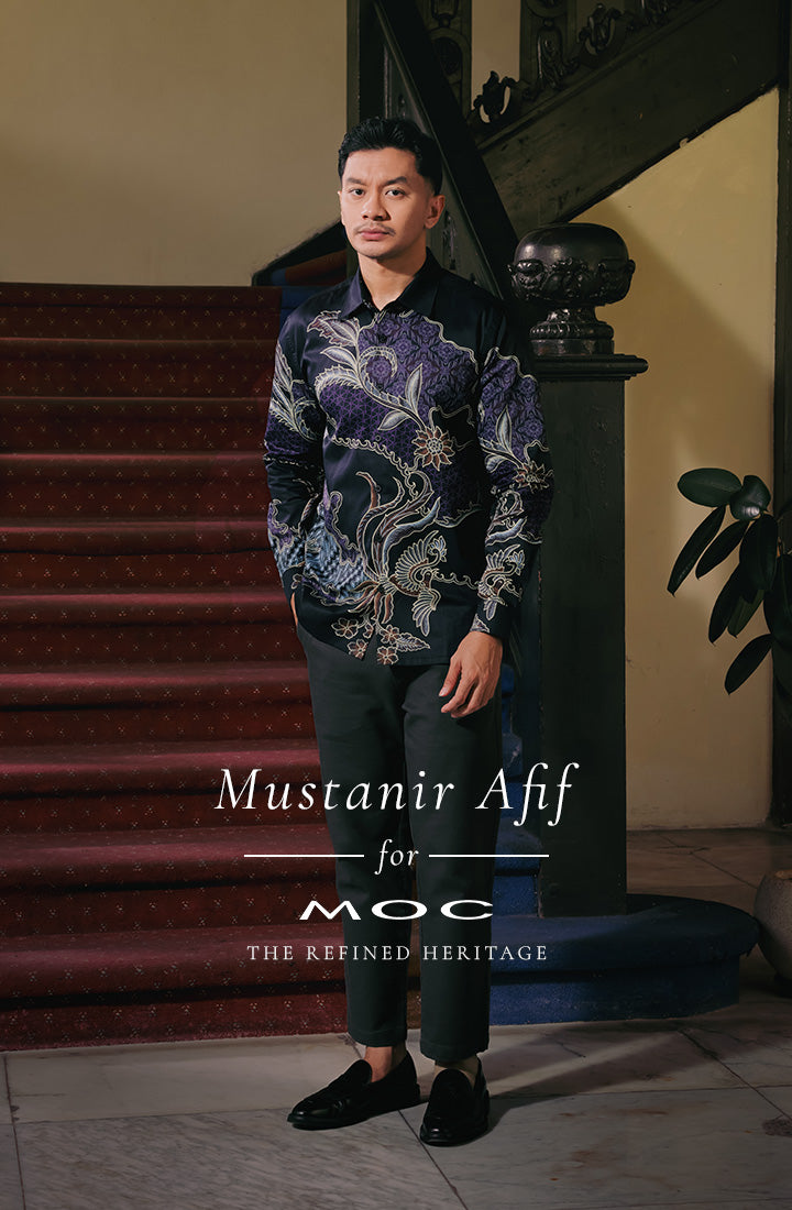 MOC Kemeja Batik Lengan Panjang Pria Indrawarman- Black