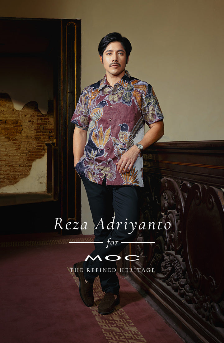 MOC Kemeja Batik Pria Lengan Pendek Kusuma - Red Dark