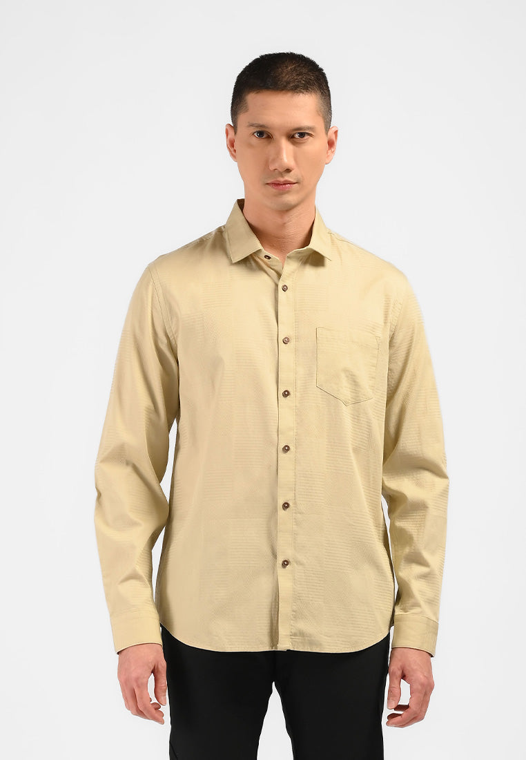 MOC Kemeja Lengan Panjang Pria CEDERIC-KHAKI
