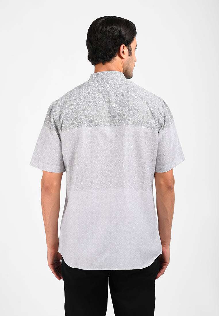 MOC Kemeja Koko Lengan Pendek Pria TORVI-GREY