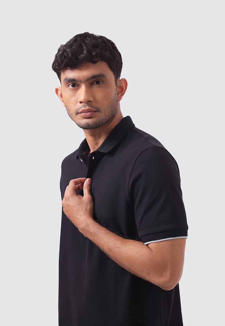 MOC Kaos Polo Lengan Pendek RUSKIN-BLACK