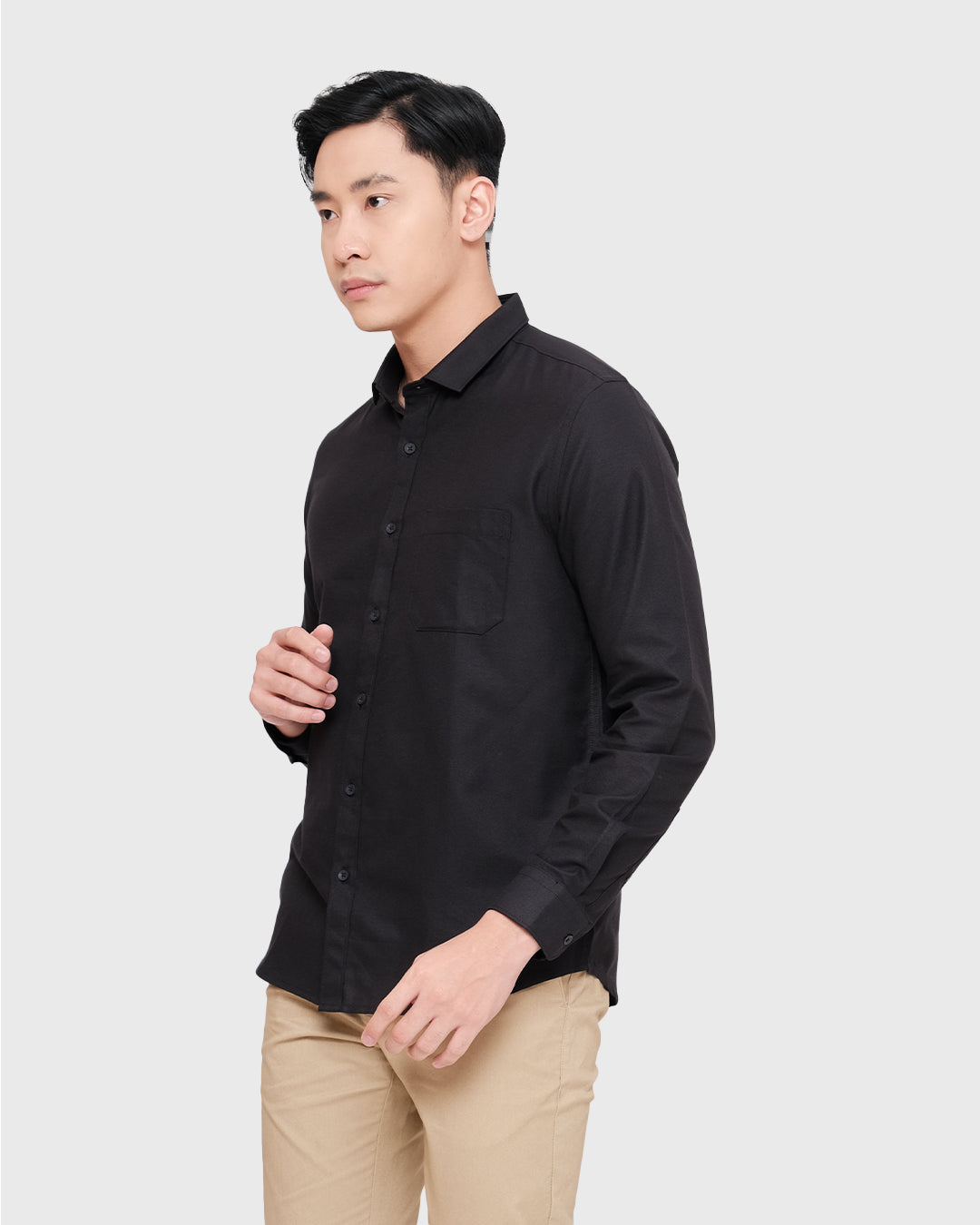 MOC Kemeja Lengan Panjang Pria STYX - BLACK