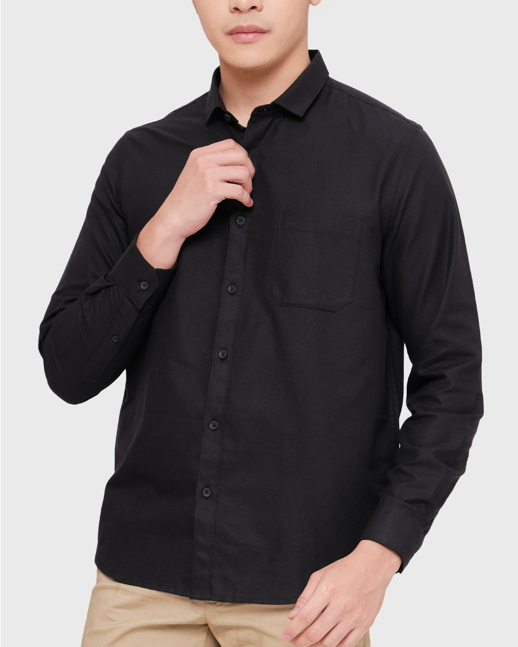 MOC Kemeja Lengan Panjang Pria STYX - BLACK