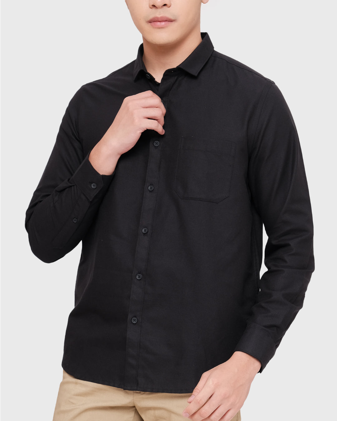 MOC Kemeja Lengan Panjang Pria STYX - BLACK