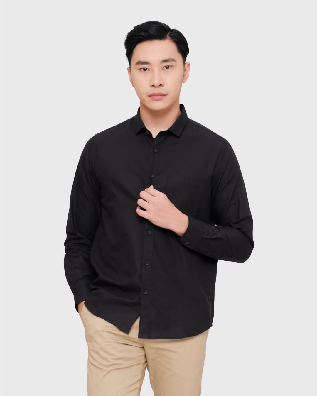 MOC Kemeja Lengan Panjang Pria STYX - BLACK