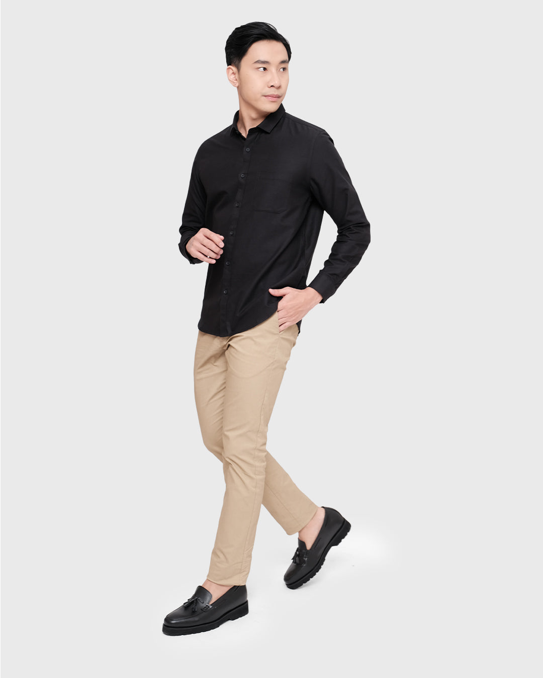 MOC Kemeja Lengan Panjang Pria STYX - BLACK