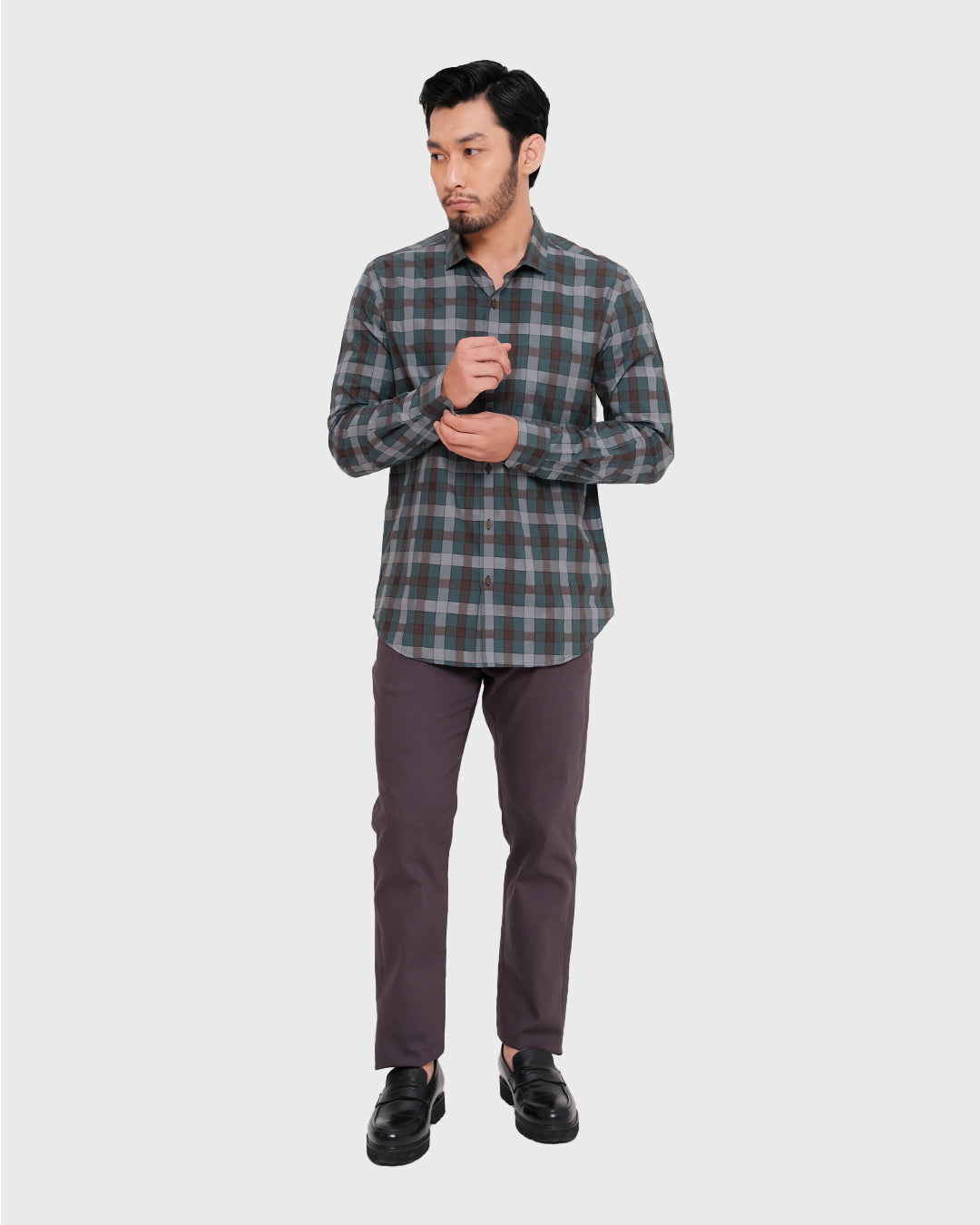 MOC Kemeja Lengan Panjang Pria NICOLO - GREY