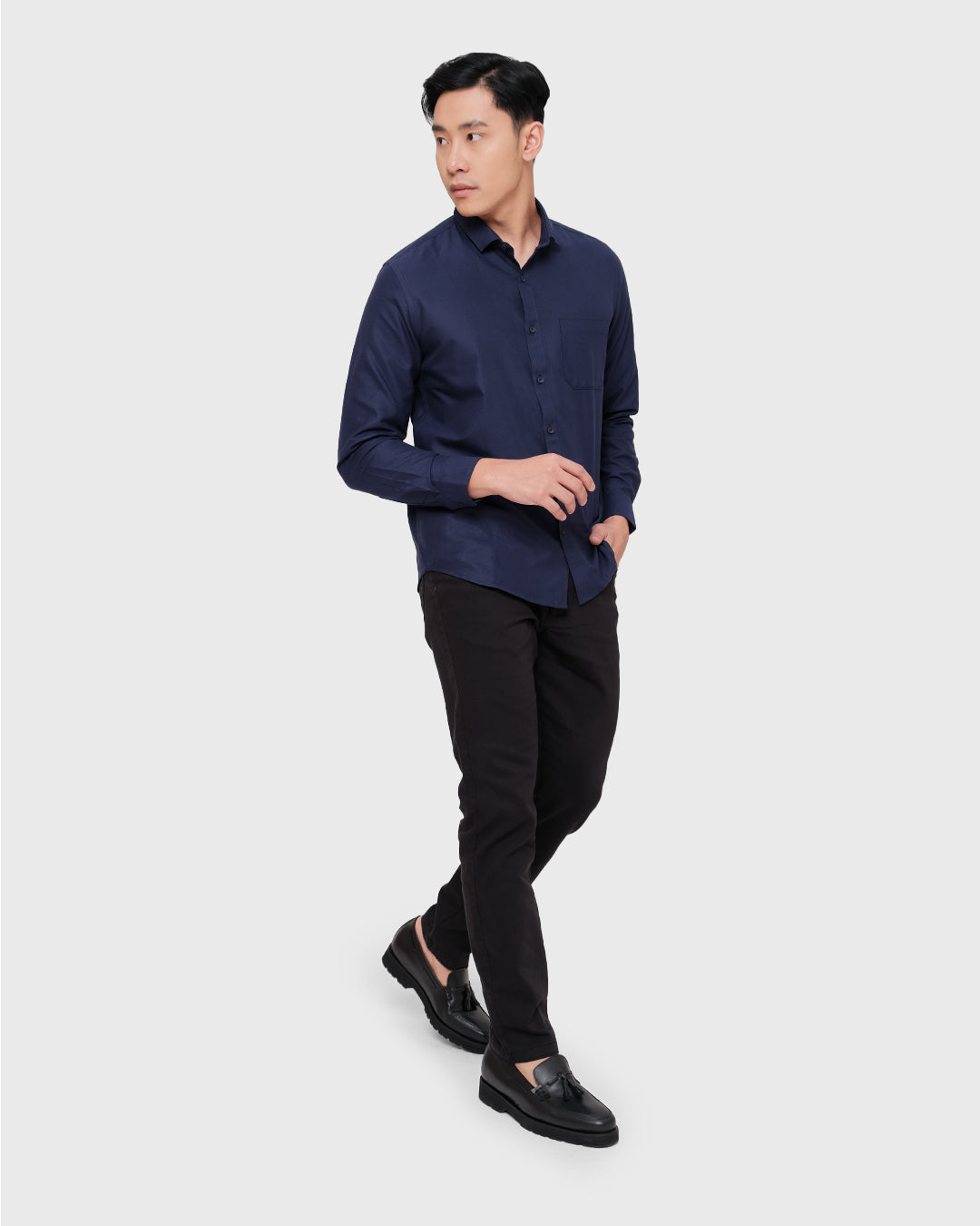MOC Kemeja Lengan Panjang Pria STYX - NAVY