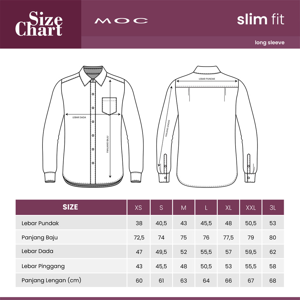 MOC - Kemeja Batik Pria Lengan Panjang Balereng - White
