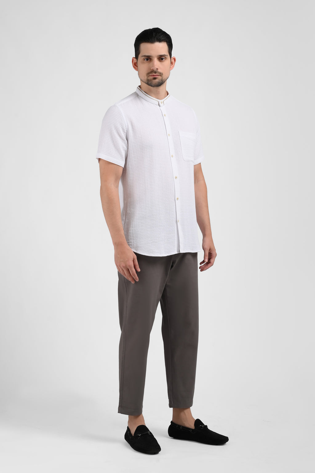 MOC Kemeja Lengan Pendek Pria JUNO-WHITE