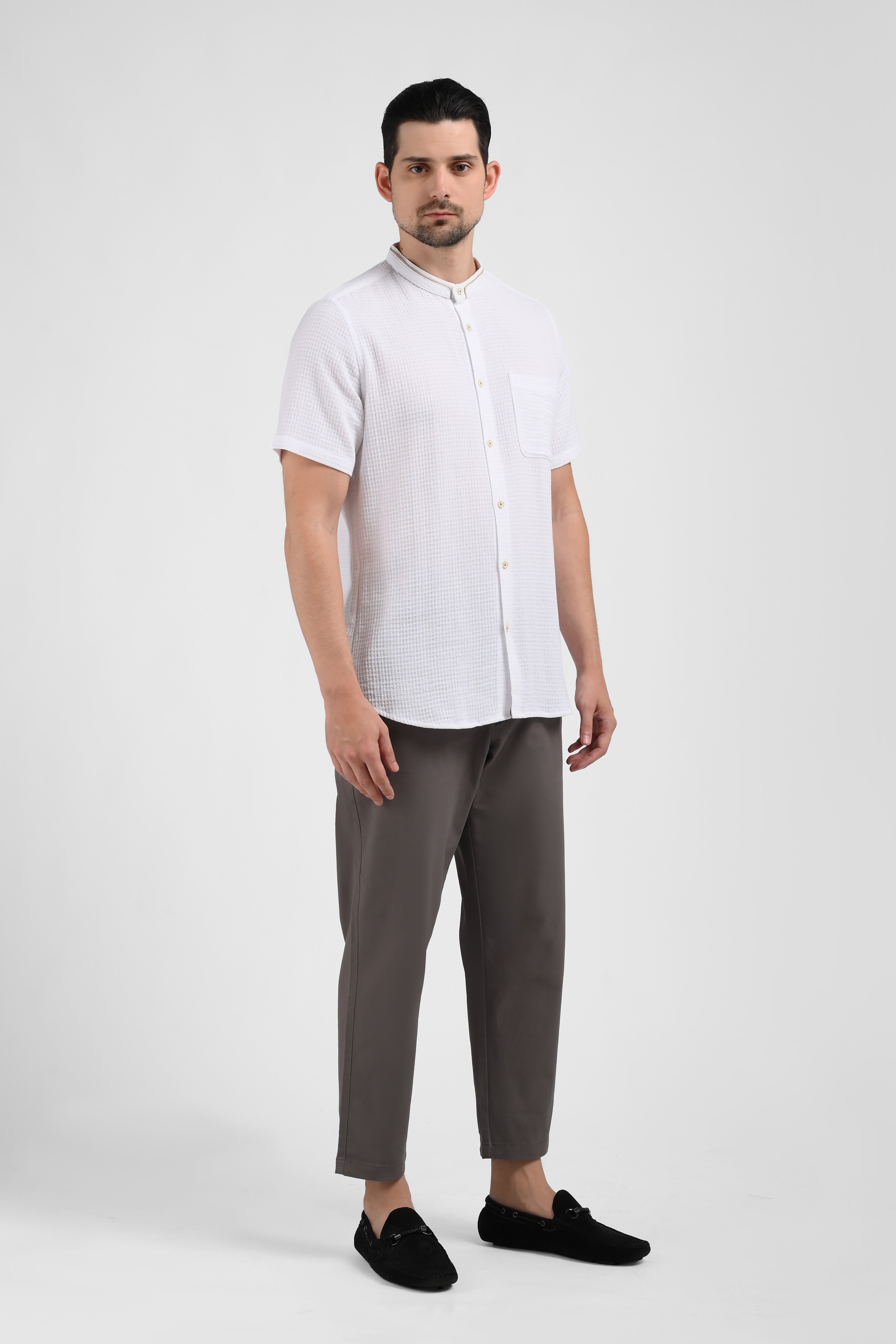 MOC Kemeja Lengan Pendek Pria JUNO-WHITE