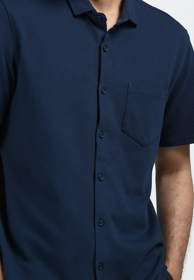MOC Kemeja Lengan Pendek Pria BASLOW-NAVY