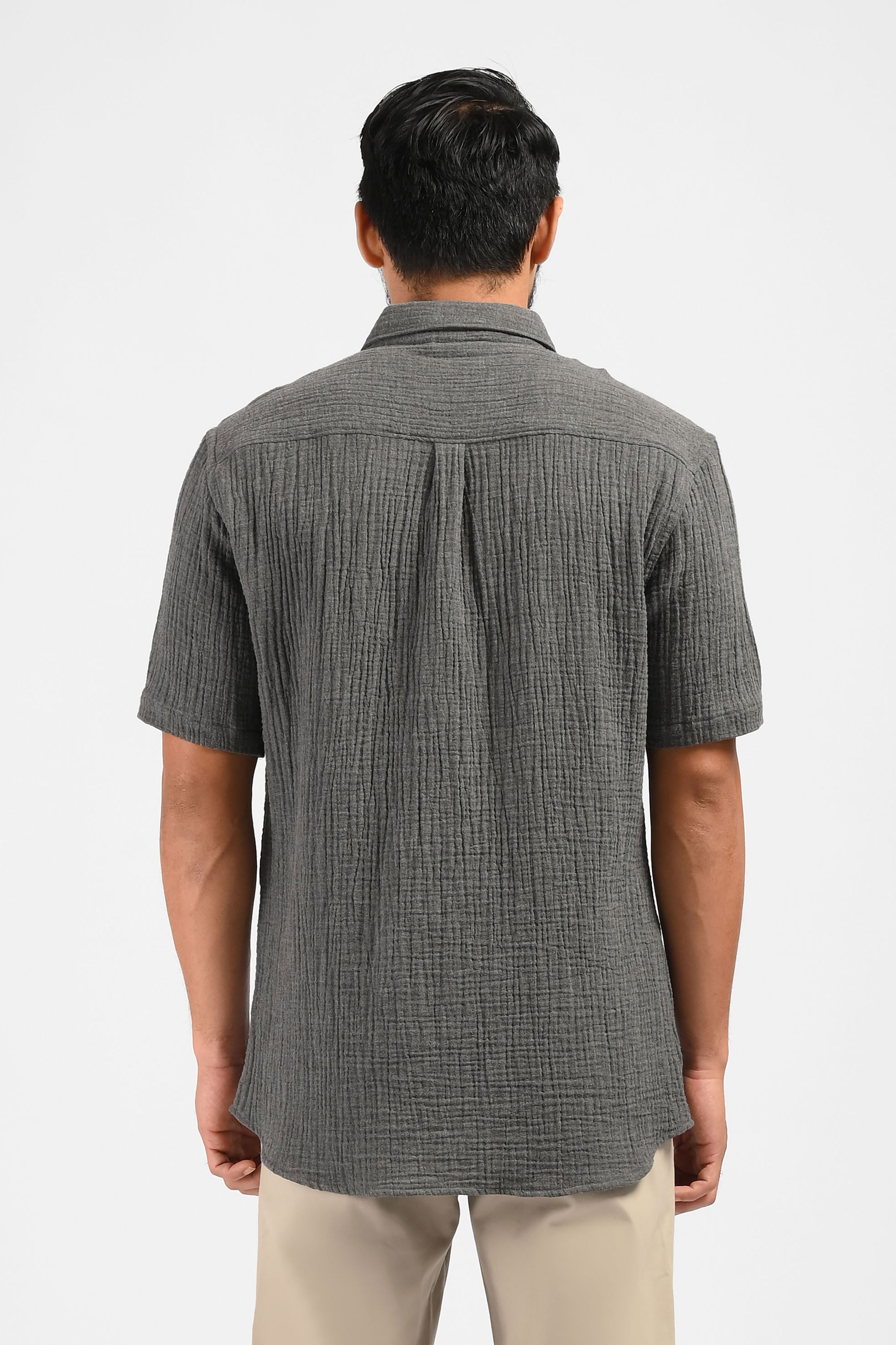 MOC Kemeja Lengan Pendek Pria NEGEV-DARK GREY