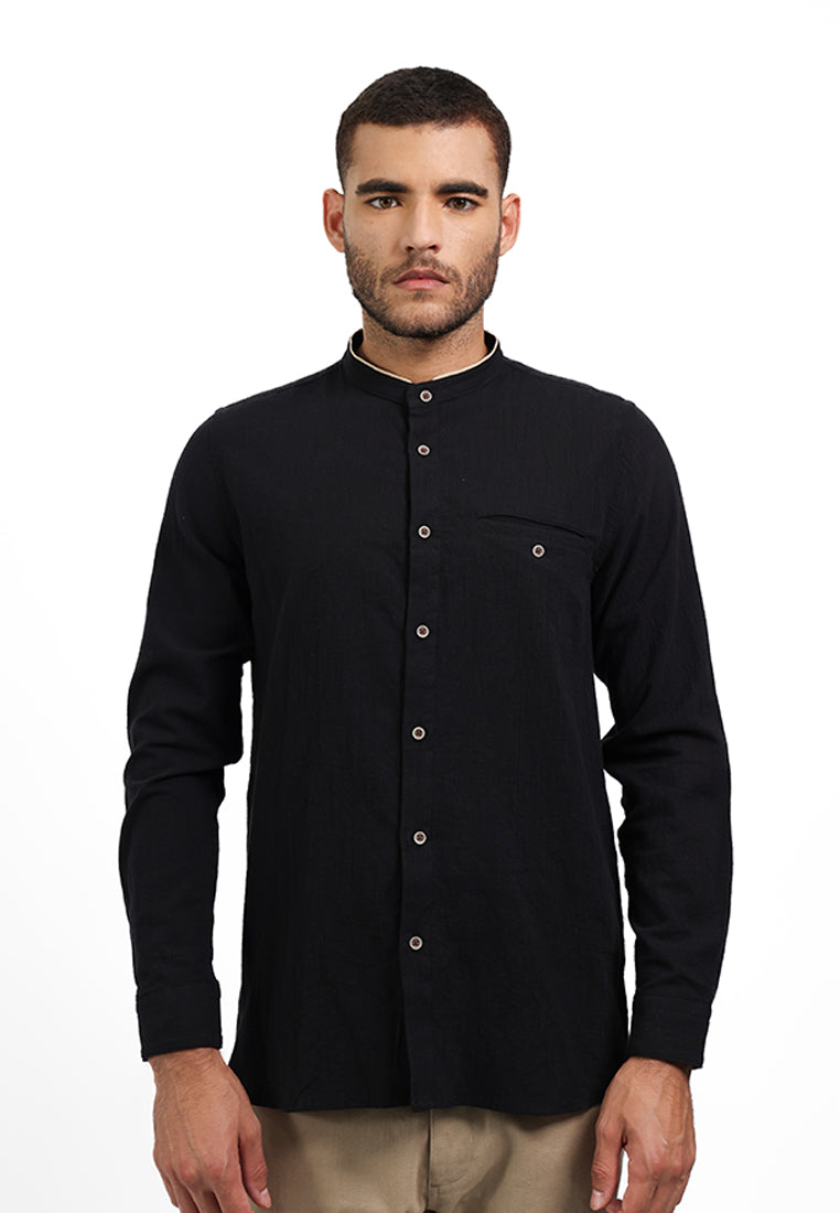 MOC Kemeja Lengan Panjang Pria NURI - BLACK