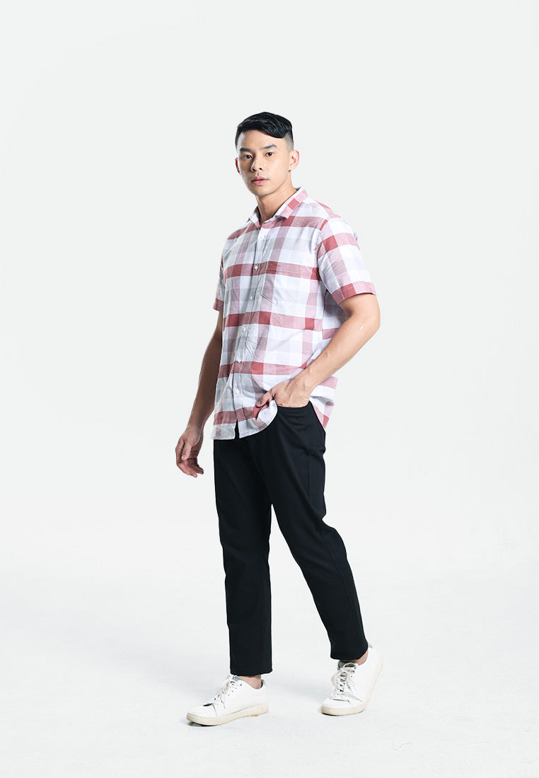 MOC Kemeja Lengan Pendek Pria BRISCOE-TERRACOTTA