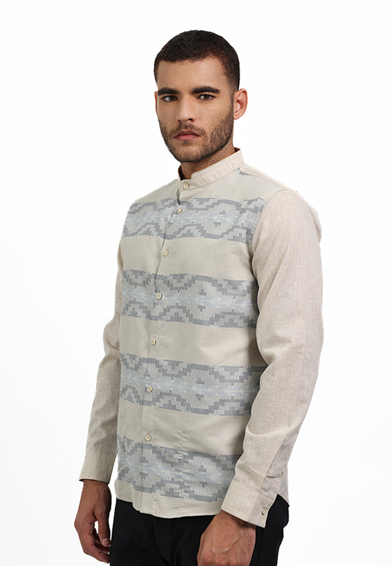 MOC Kemeja Koko Lengan Panjang Pria MIHRAN - KHAKI