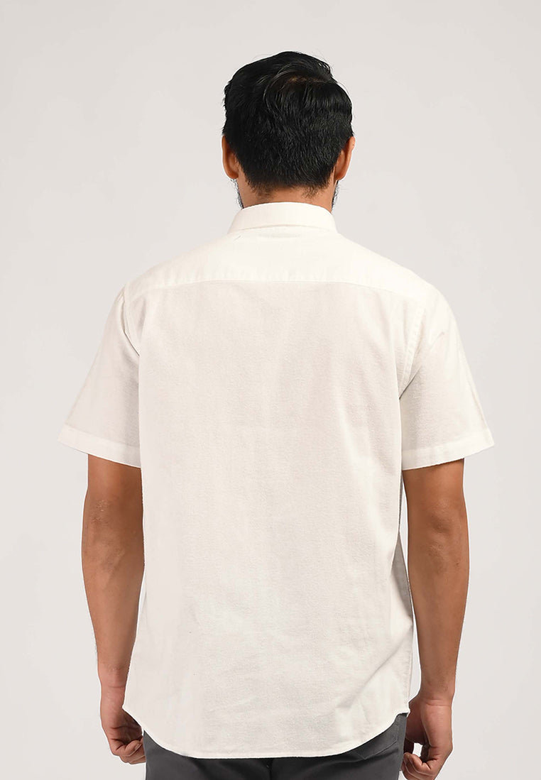 MOC Kemeja Lengan Pendek Pria MALVOY-WHITE
