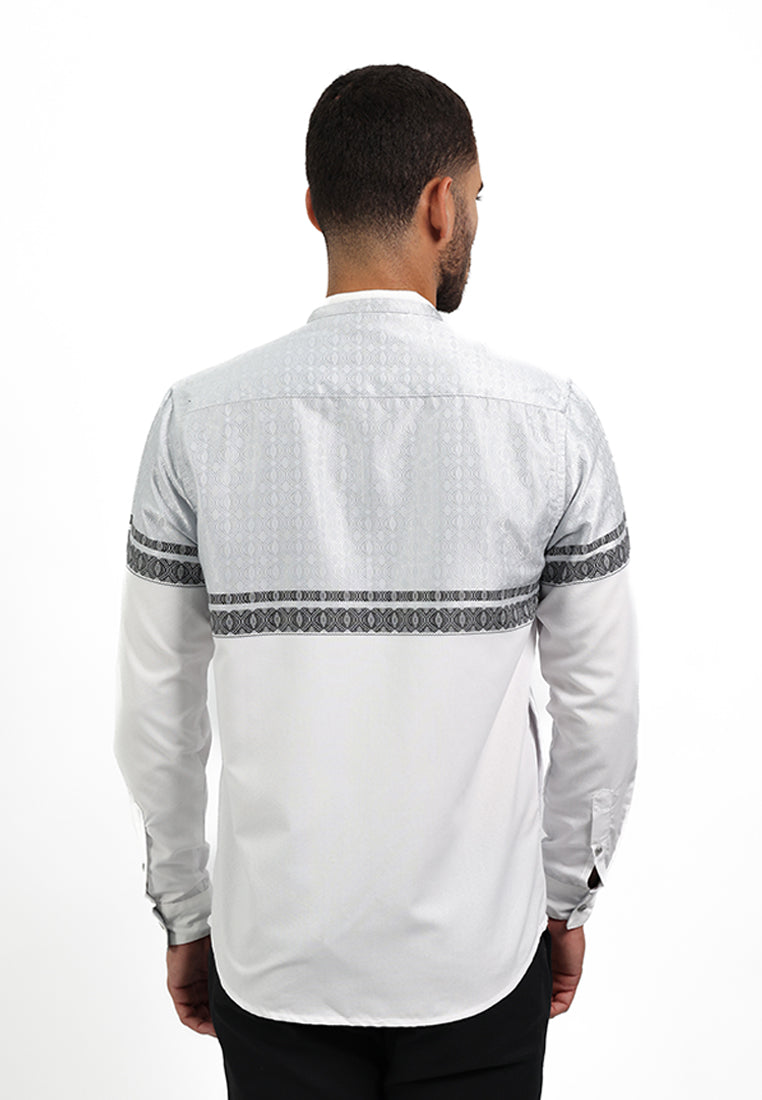 MOC Kemeja Koko Lengan Panjang Pria ORDA - WHITE