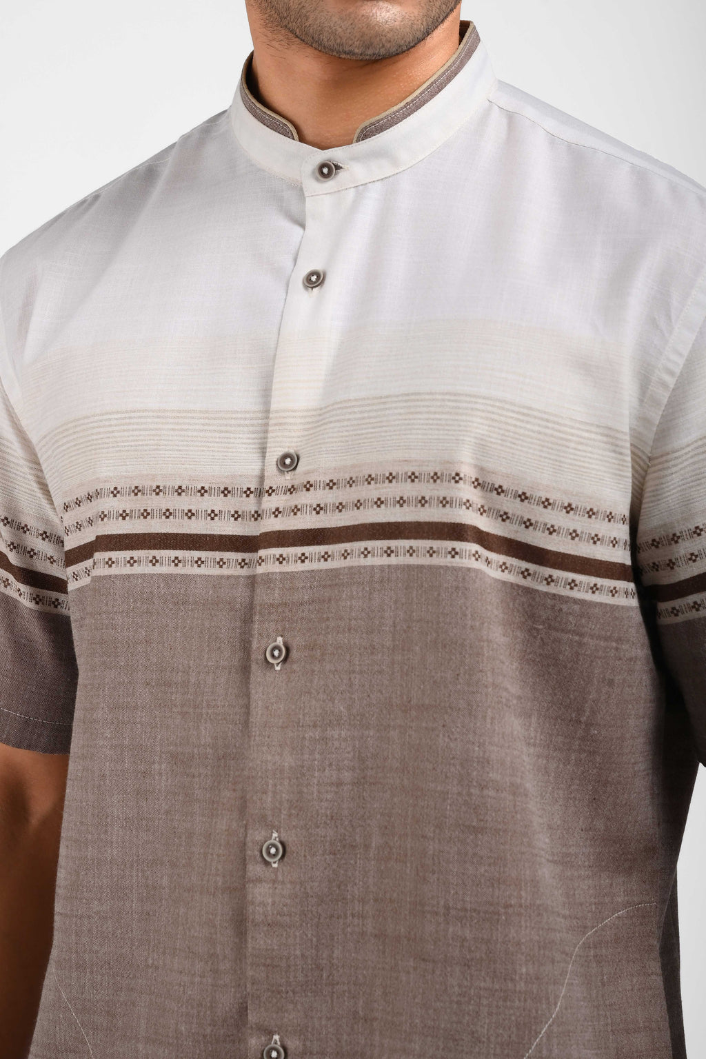 MOC Kemeja Koko Lengan Pendek Pria FIKAR-WHITE