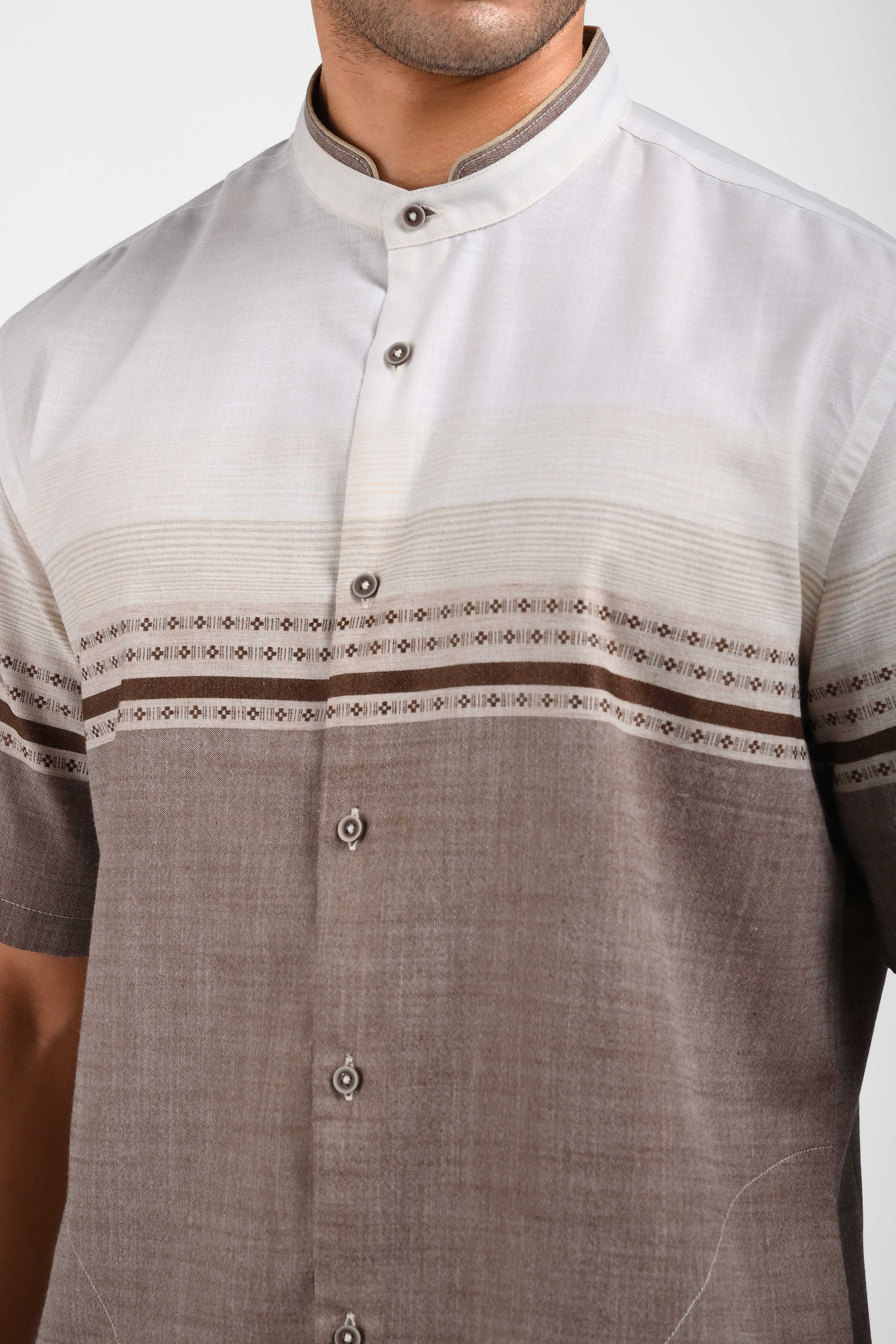 MOC Kemeja Koko Lengan Pendek Pria FIKAR-WHITE
