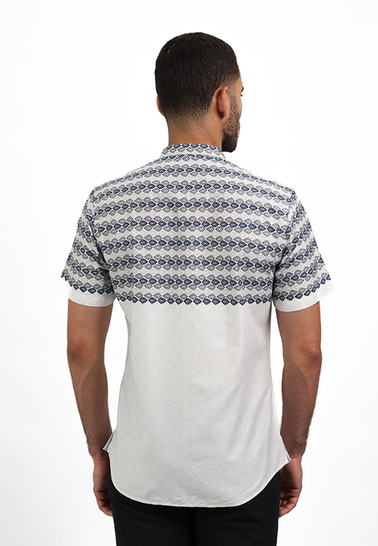 MOC Kemeja Koko Lengan Pendek Pria FAHAD - WHITE