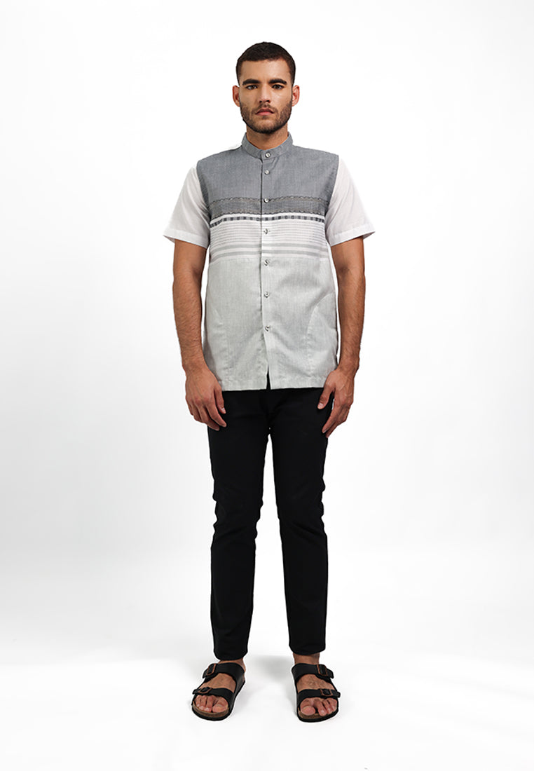 MOC Kemeja Koko Lengan Pendek Pria TONGGO - GREY