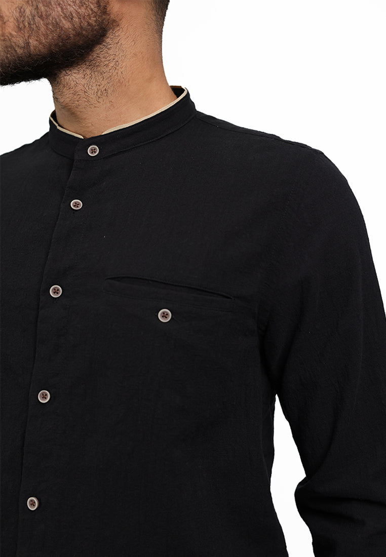 MOC Kemeja Lengan Panjang Pria NURI - BLACK
