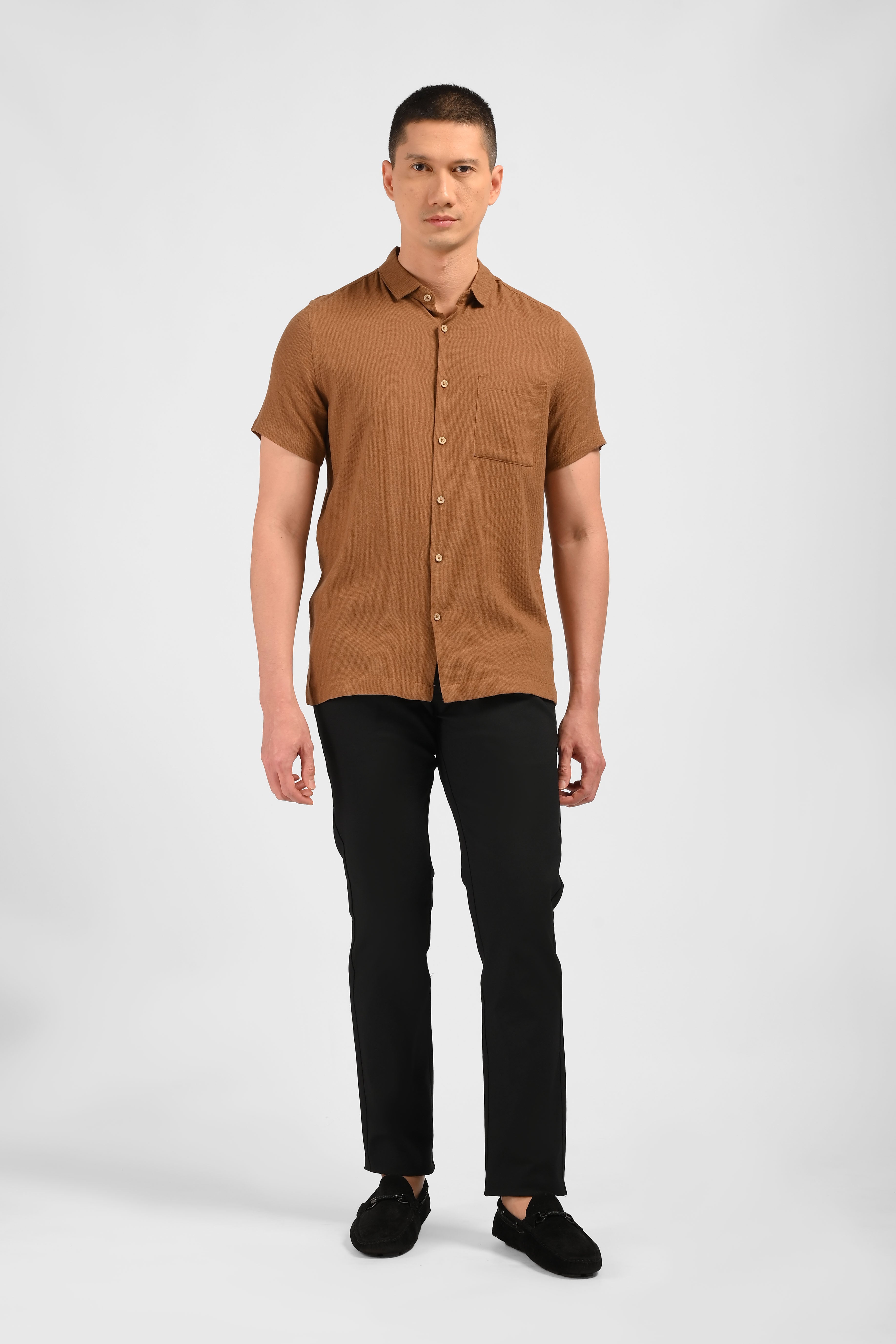 MOC Kemeja Lengan Pendek Pria KNOXY-BROWN