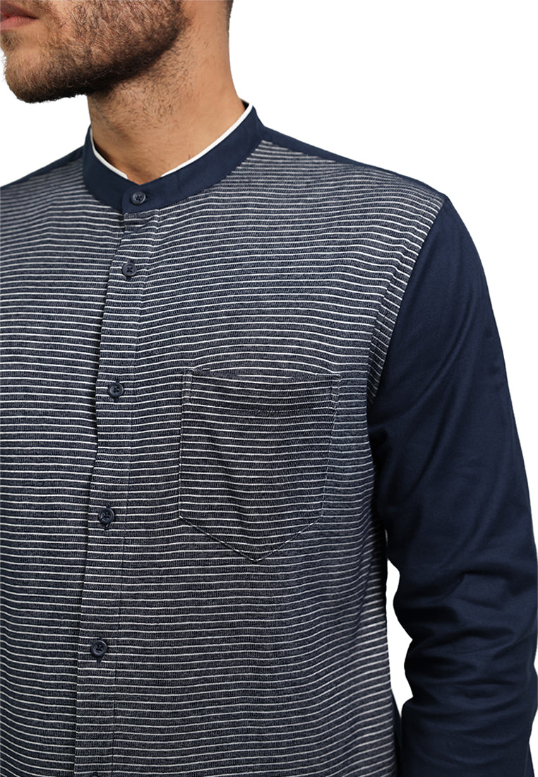 MOC Kemeja Koko Lengan Panjang Pria HIFZAH-NAVY