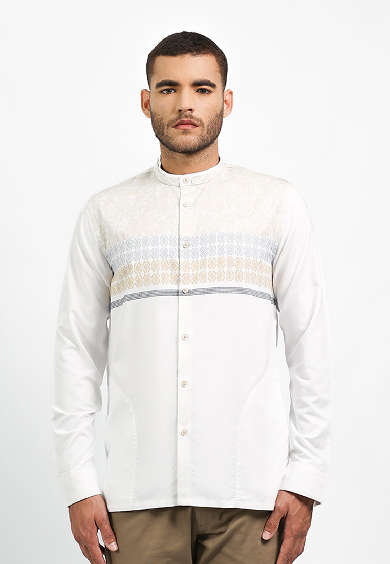 MOC Kemeja Koko Lengan Panjang Pria MHUSA-WHITE