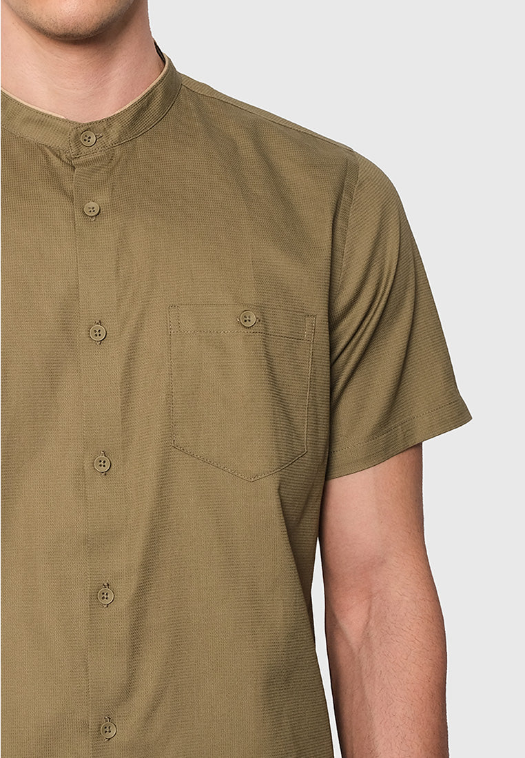 MOC Kemeja Koko Lengan Pendek Pria AWARA-OLIVE