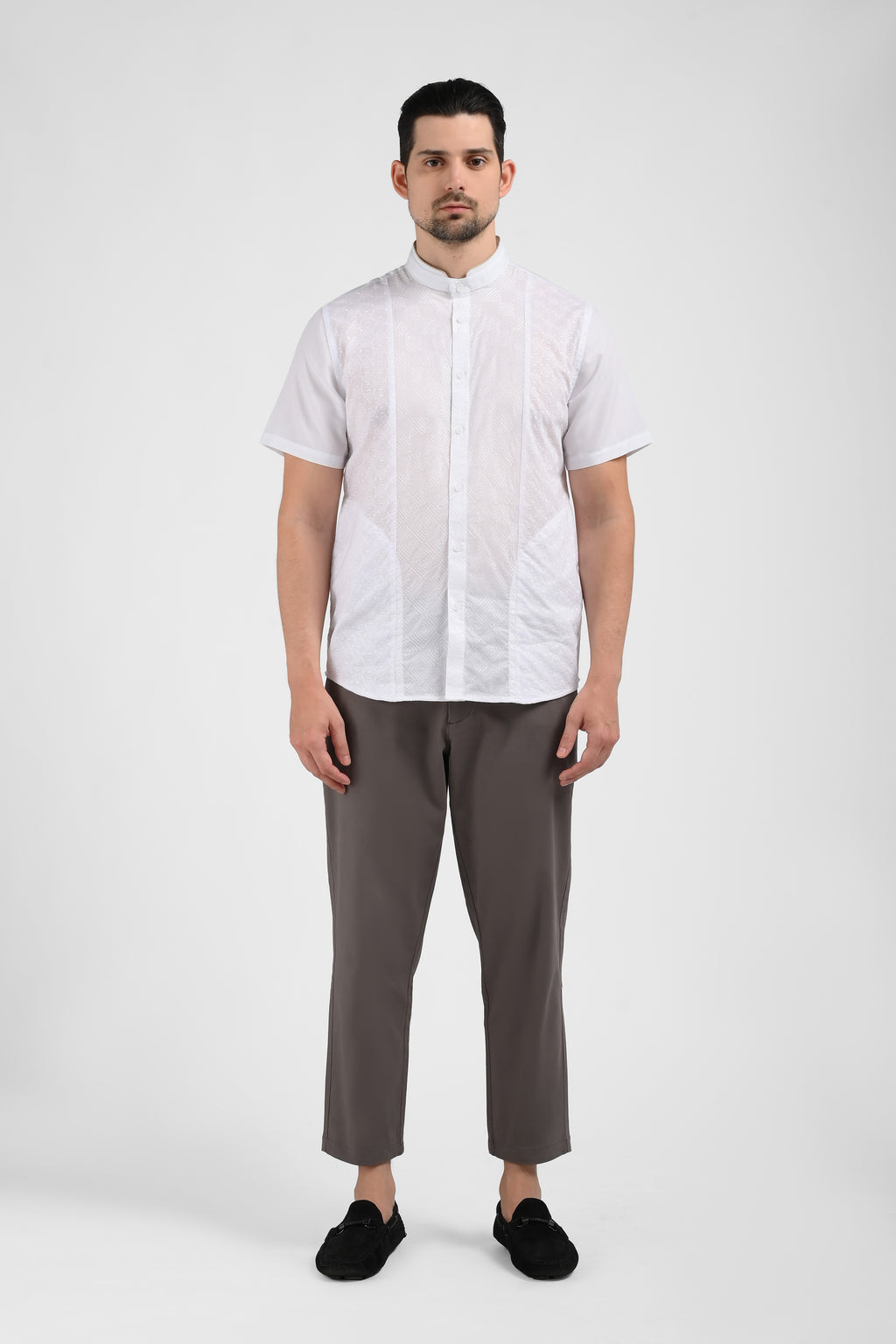 MOC Kemeja Koko Lengan Pendek Pria CAIRO-WHITE