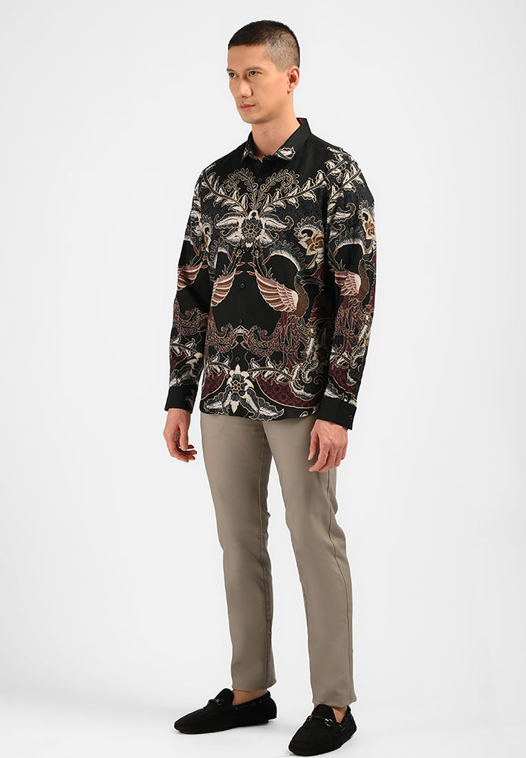 MOC Kemeja Batik Lengan Panjang Pria STOTRAM-BLACK
