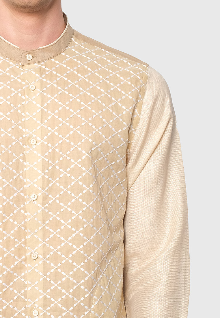 MOC Kemeja Koko Habib Jafar Lengan Panjang Pria JORAH-KHAKI