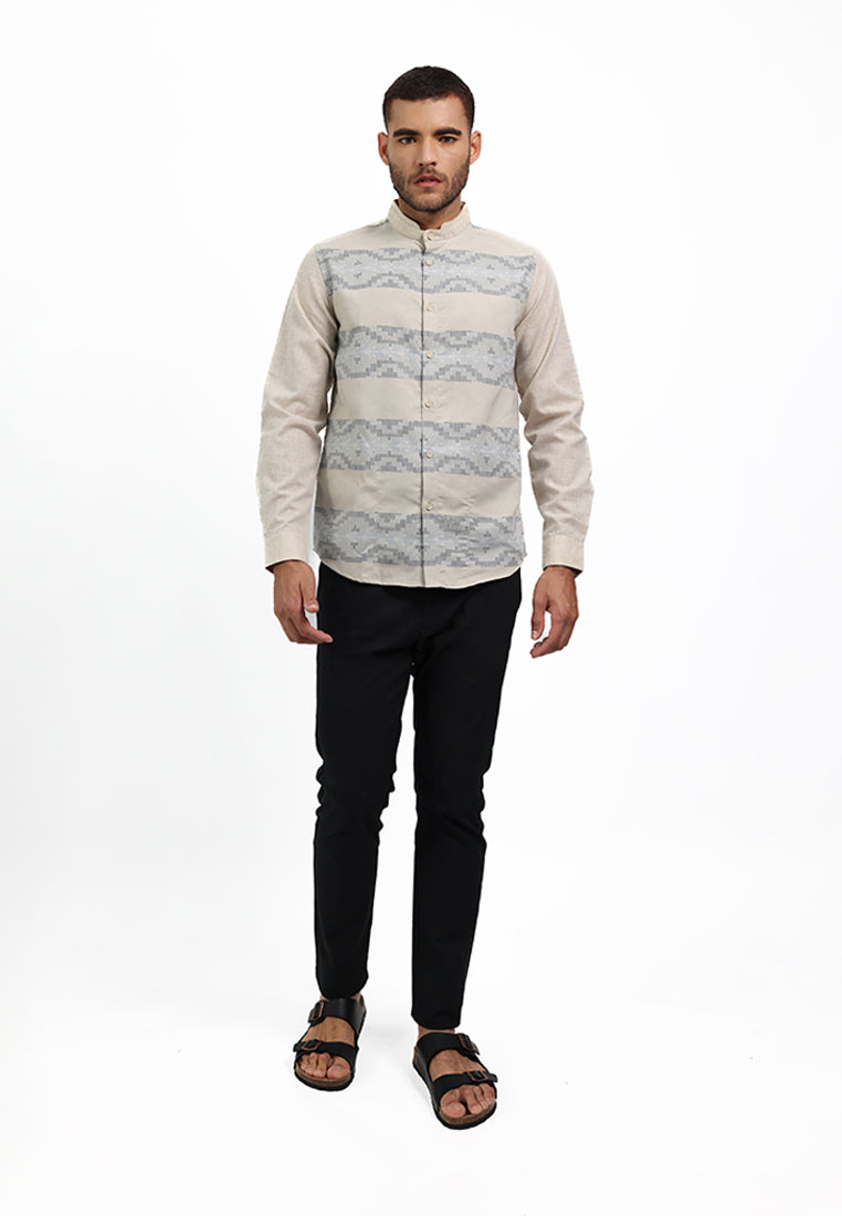 MOC Kemeja Koko Lengan Panjang Pria MIHRAN - KHAKI