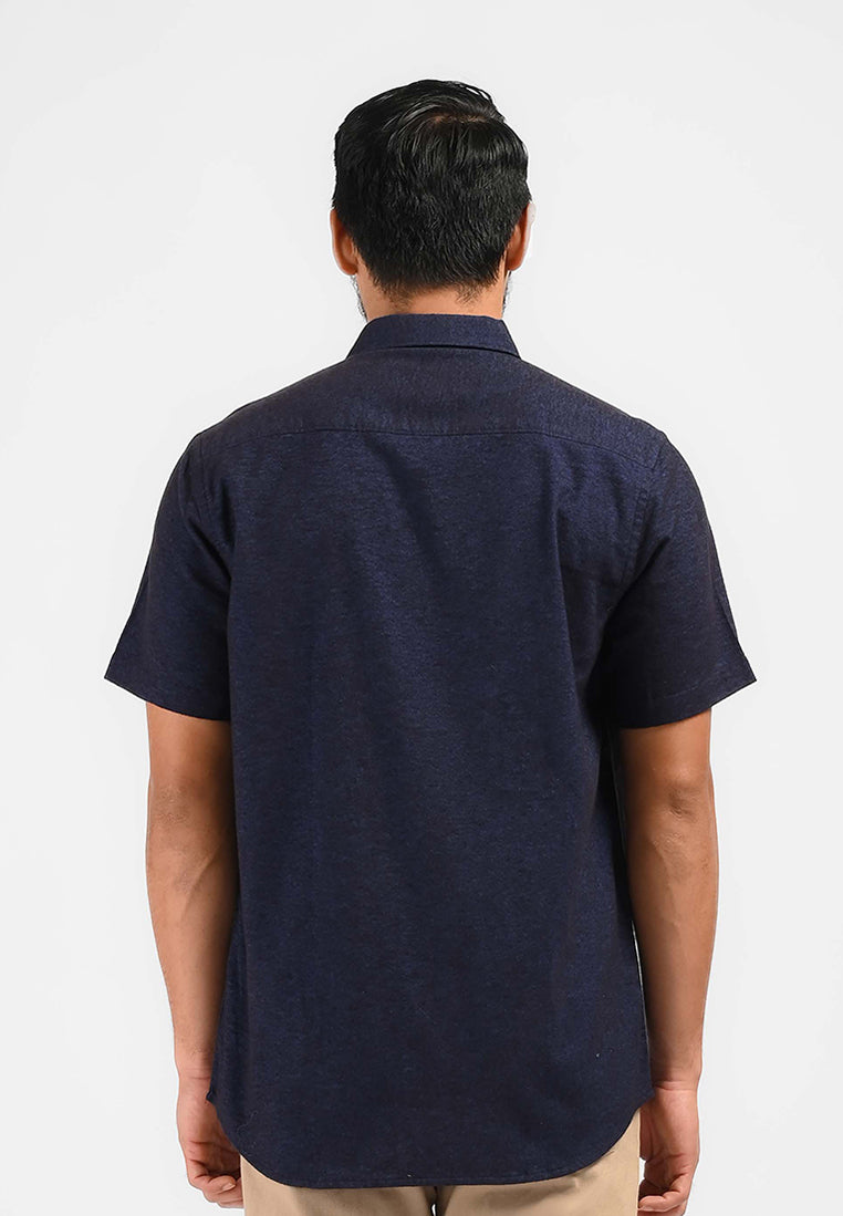 MOC Kemeja Lengan Pendek Pria MALVOY-BLUE