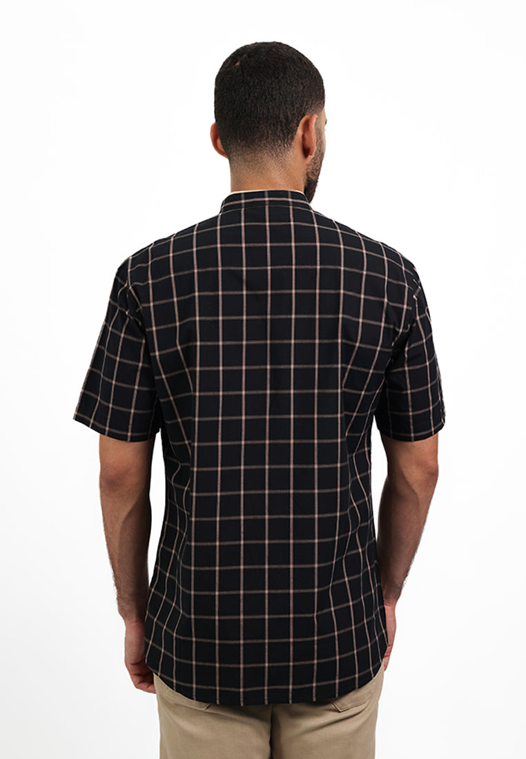 MOC Kemeja Koko Lengan Pendek Pria EITHAN - BLACK
