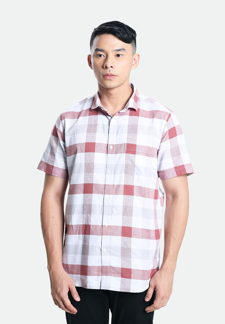 MOC Kemeja Lengan Pendek Pria BRISCOE-TERRACOTTA