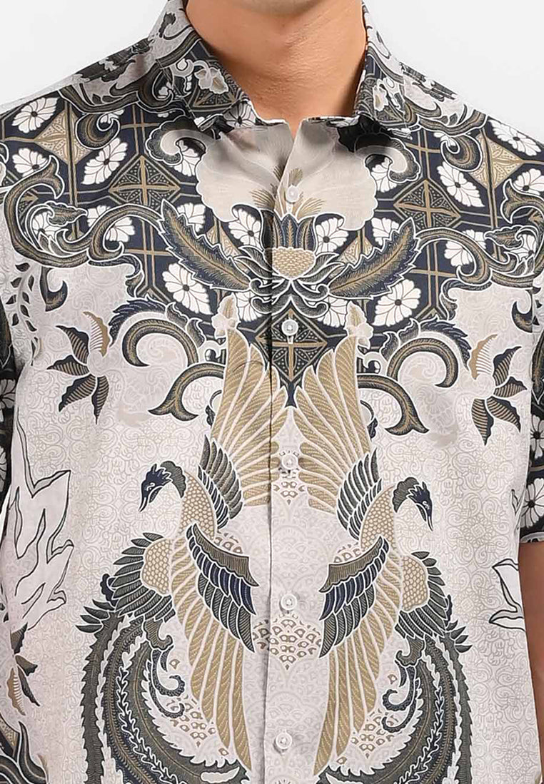 MOC Kemeja Batik Lengan Pendek Pria MRIGA-BEIGE