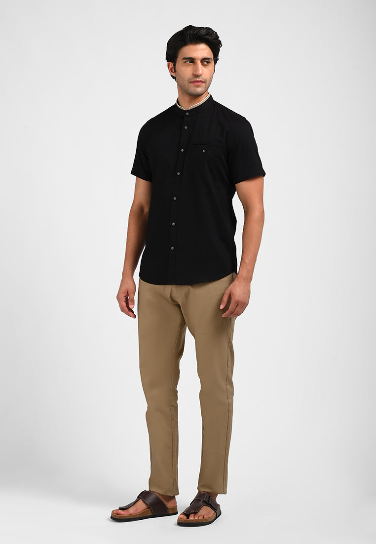 MOC Kemeja Lengan Pendek Pria TAHIRI-BLACK